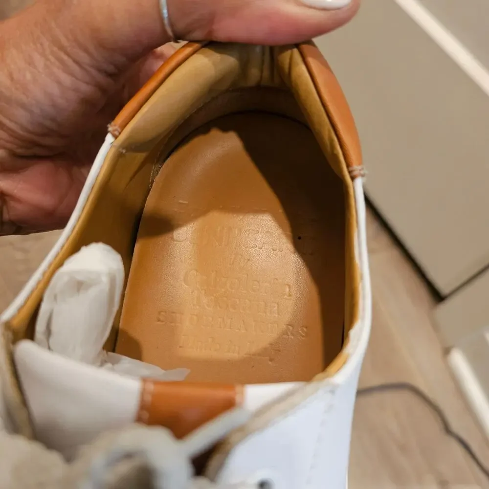 Benheart Calzoleria Toscana Men's White Leather  Sneakers Size 41